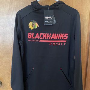 NWT Chicago Blackhawks Fanatics Locker Room Pullover Hoodie Men's Sz Small Black